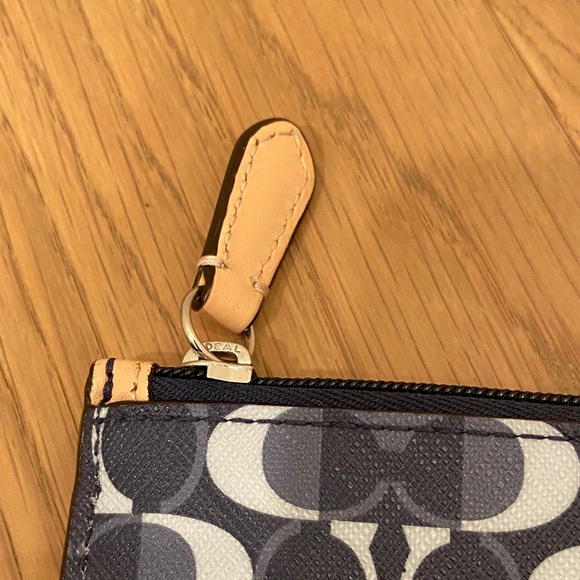 COACH Peyton Pouch in Navy Signature Logo Pattern - Picture 6 of 13